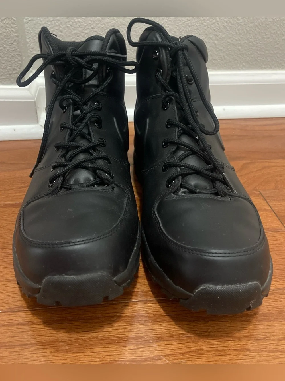 NIKE 454350-003 BLACK MANOA LEATHER MENS BOOTS SIZE US 13